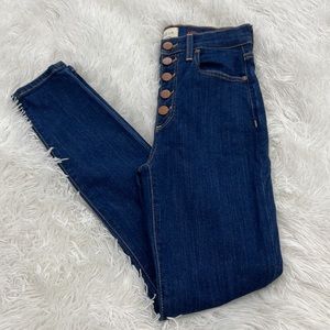 AO.LA by Alice and Olivia - Beautiful high waisted button up dark wash jeans.